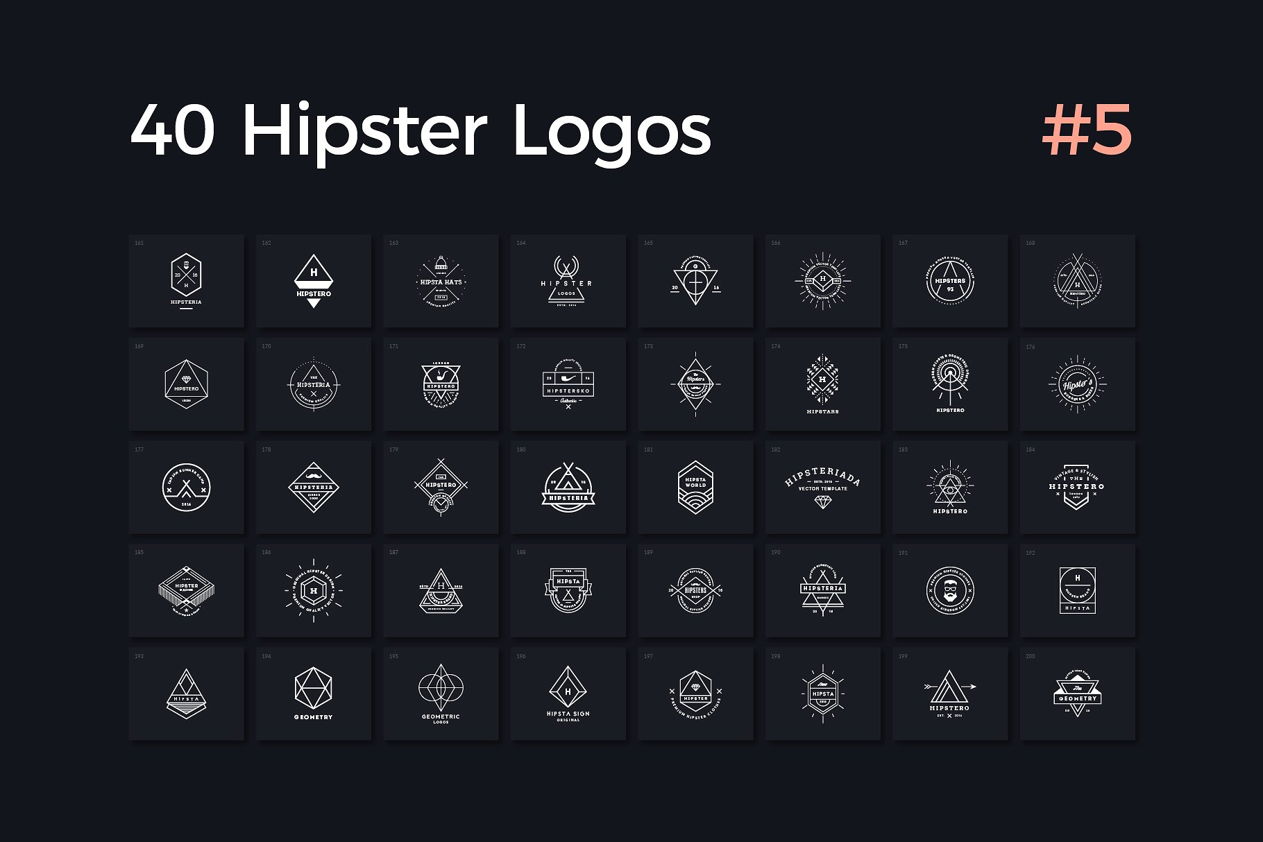 40个潮人标志第5卷 40 Hipster Logos Vol. 5