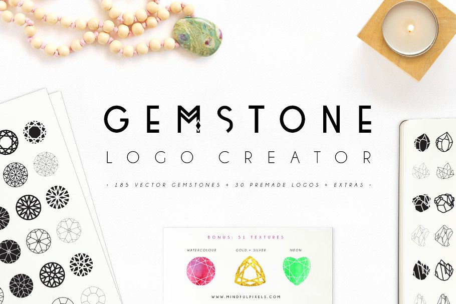 宝石Logo模板 Gemstone Logo Creator Kit