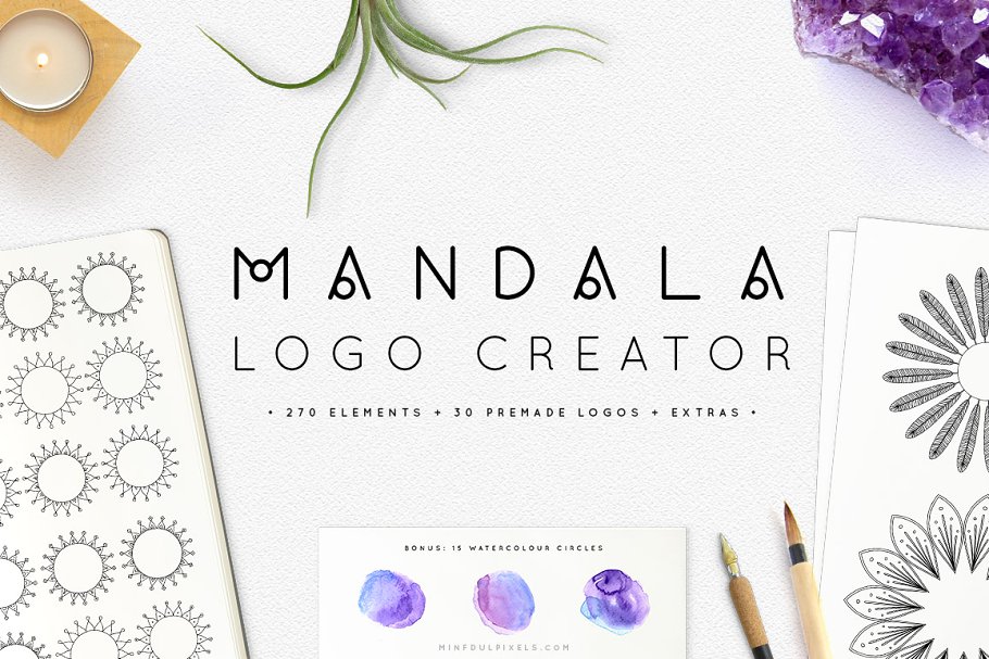 创意曼荼罗logo包 Mandala Logo Creator Kit
