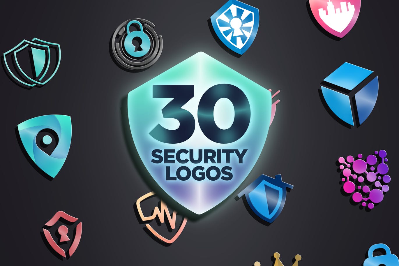 30个时尚现代多用途的安全标识logo标志设计模板集合