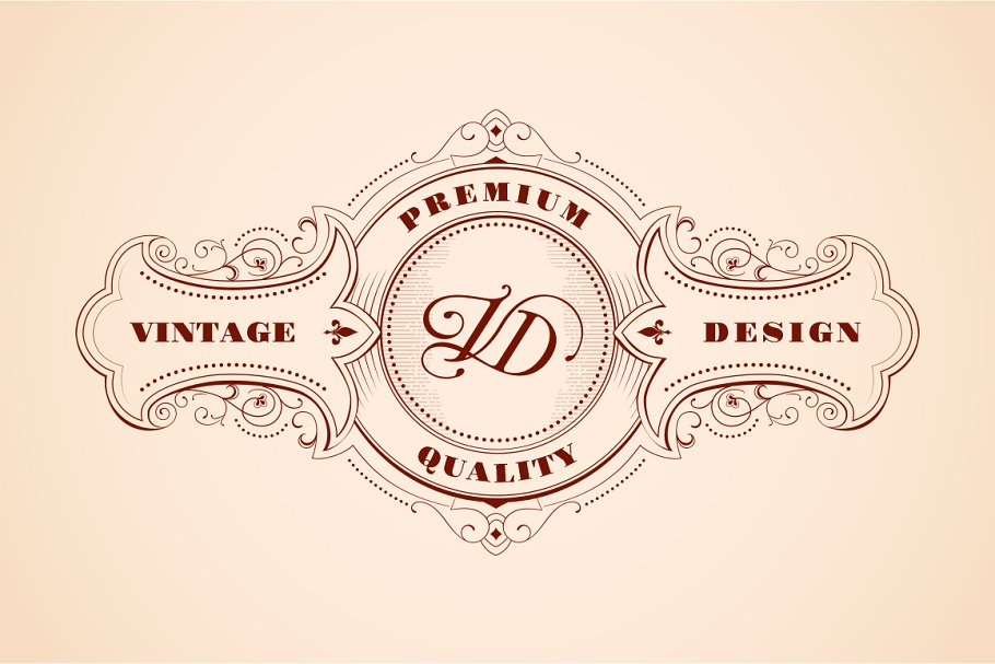木刻样式的经典的logo设计模板 Vintage Logo Design Woodcut Style