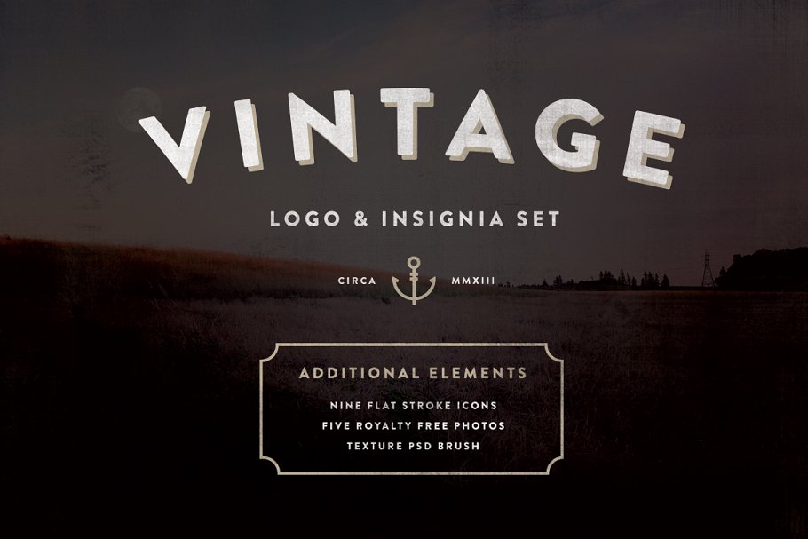 经典的logo标签模板 Vintage Logo & Insignia Starter Kit