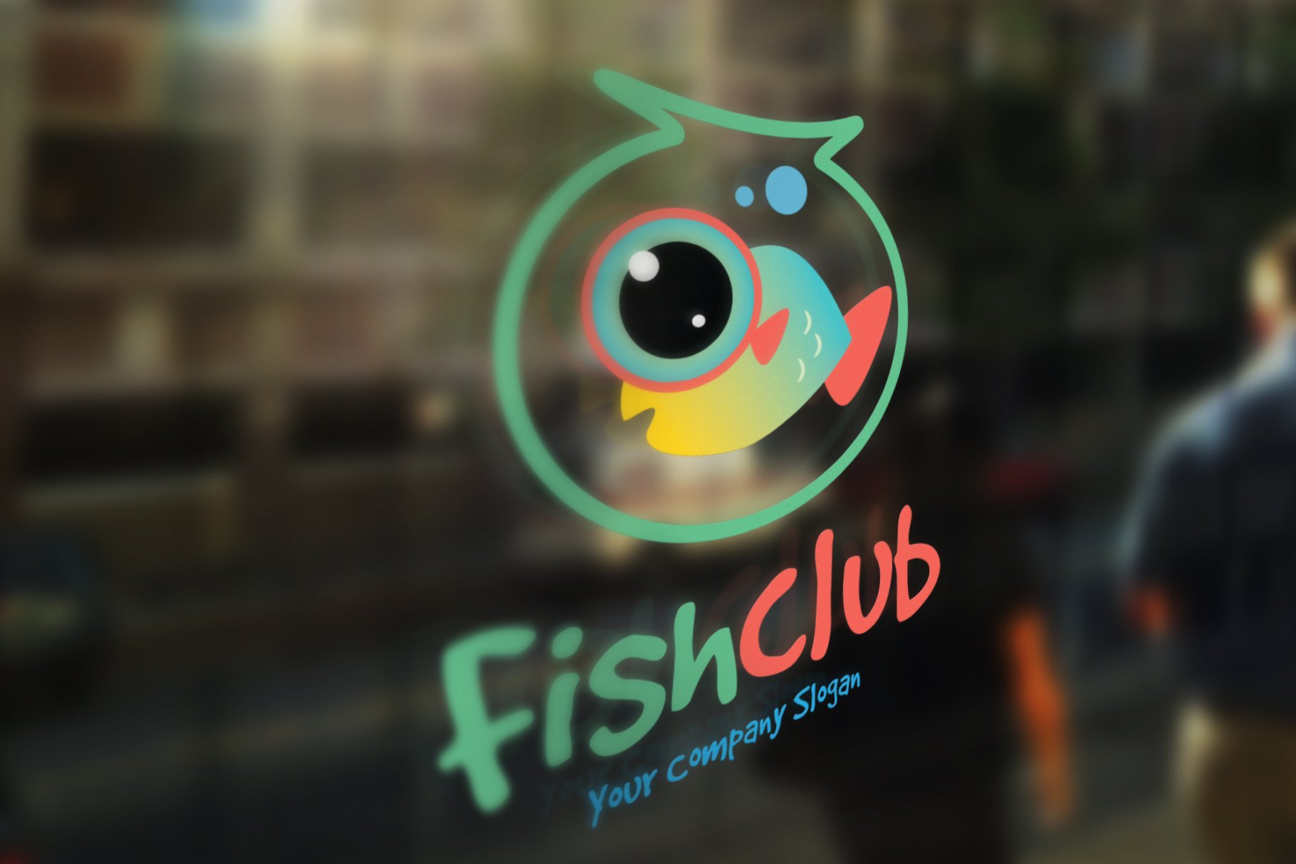 鱼水族相关的logo设计创意模板 Fish Club