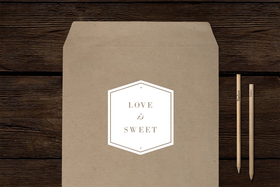 经典的婚礼图形logo模板 Vintage Wedding Badge Logo