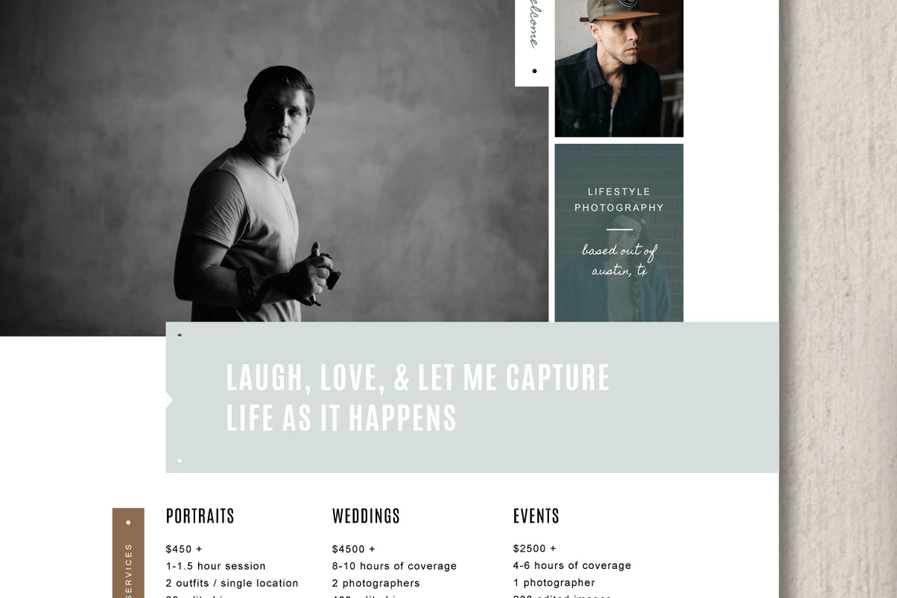 服务套餐模板 Photographer Pricing Template
