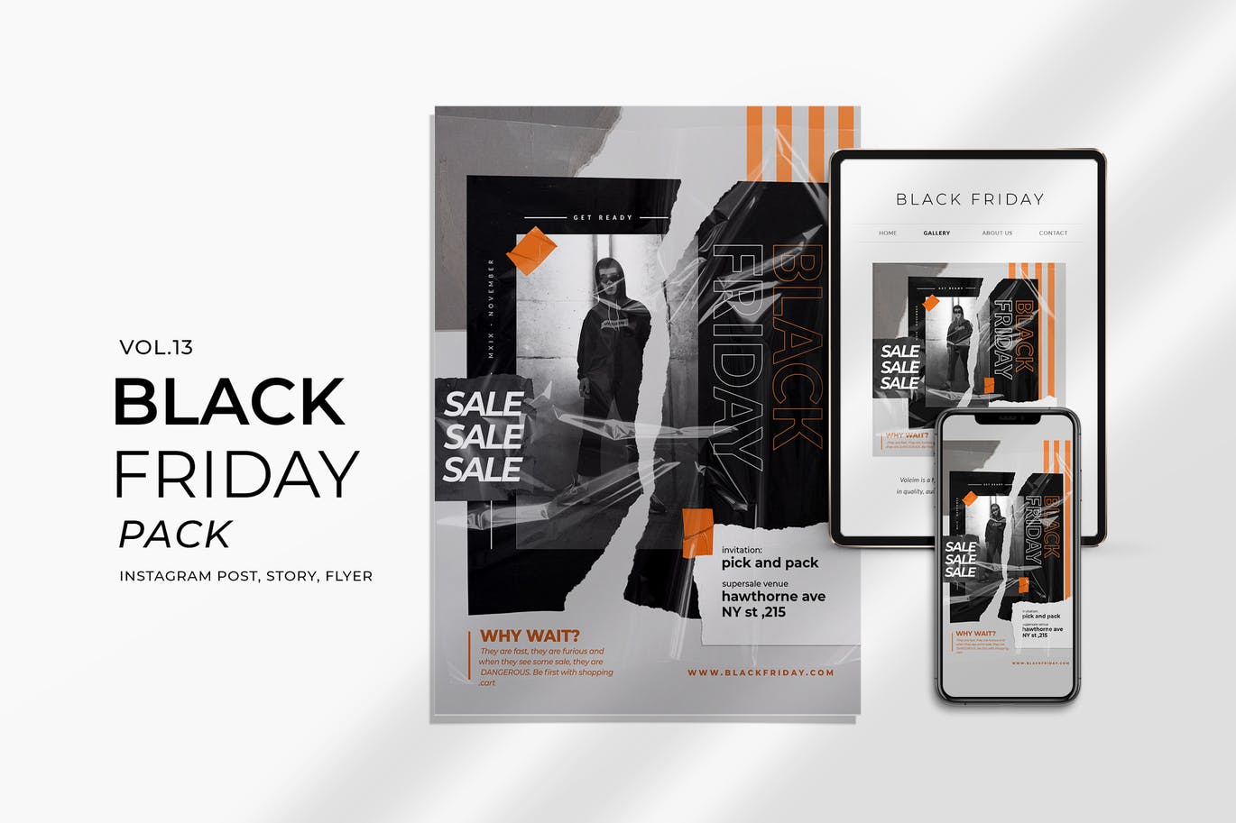 时尚高端专业优雅的高品质黑色星期五电商打折sale促销海报DM宣传单banner设计模板