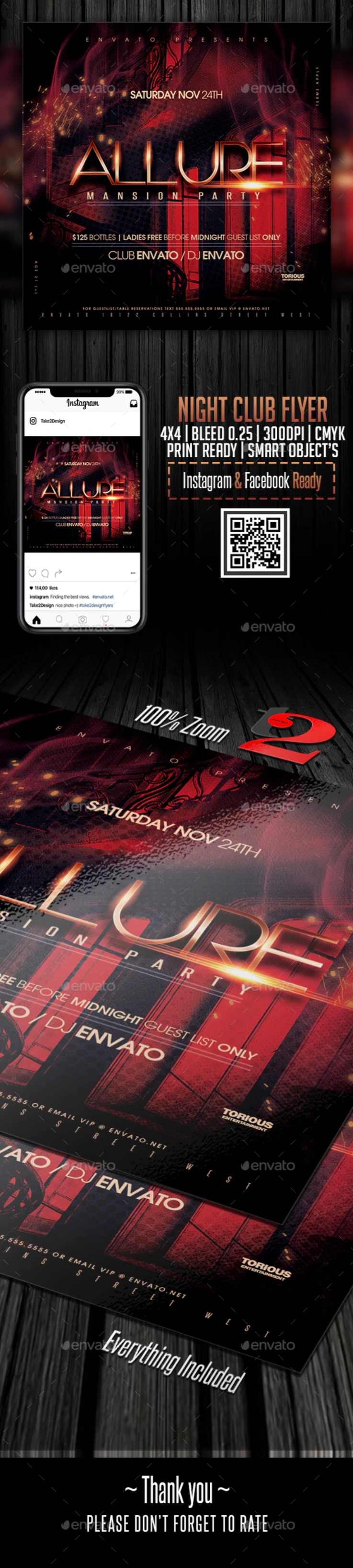 夜总会狂欢派对传单/海报模板