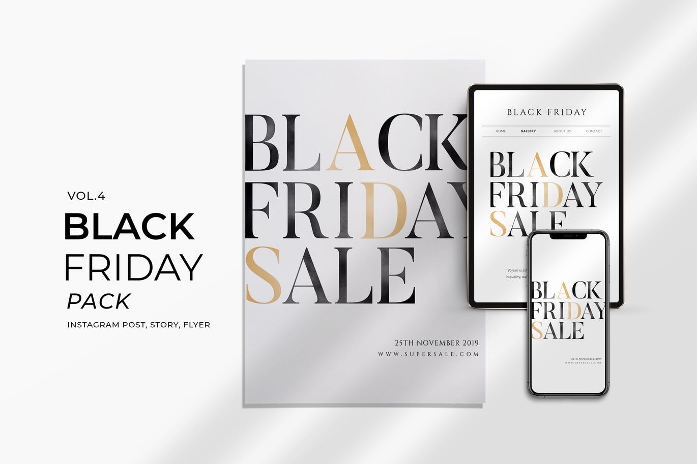 时尚高端黑色星期五黑五双11双12Instagram社交媒体banner海报设计模板