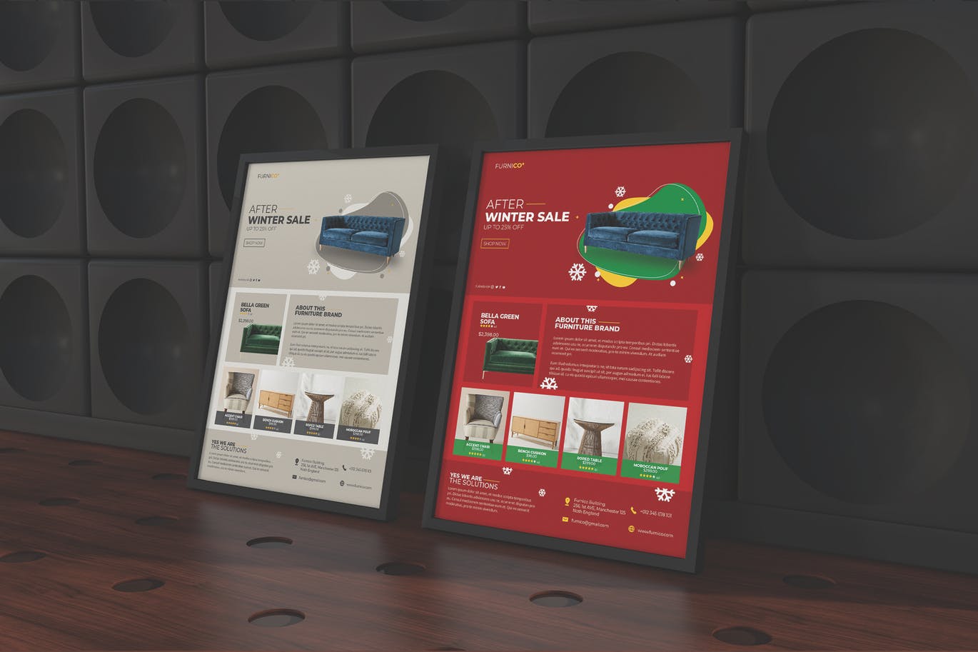 时尚高端多用途的高品质家具家俱海报宣传单DM设计模板