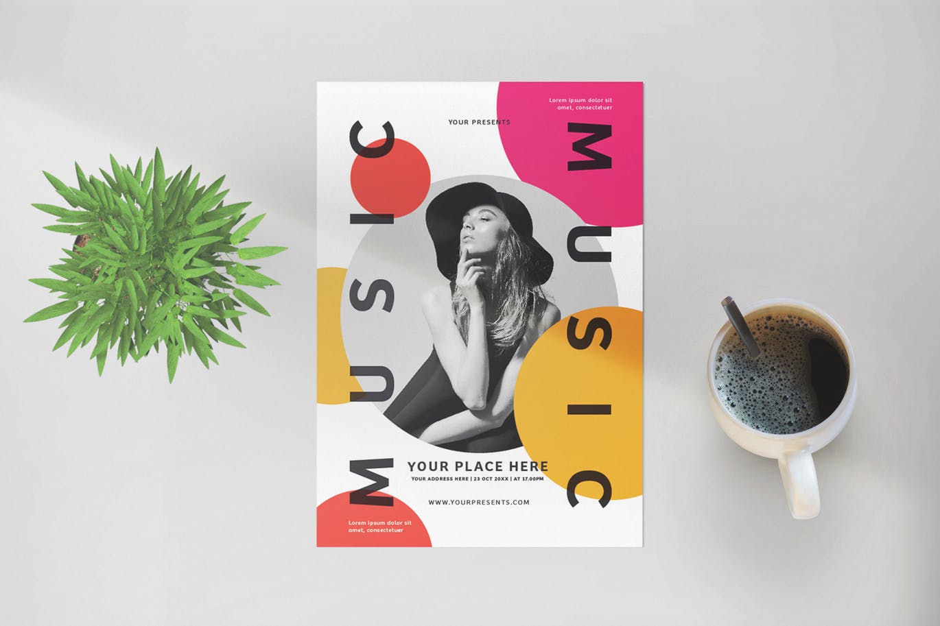 清新时尚高端多用途的音乐宣传单海报设计模板