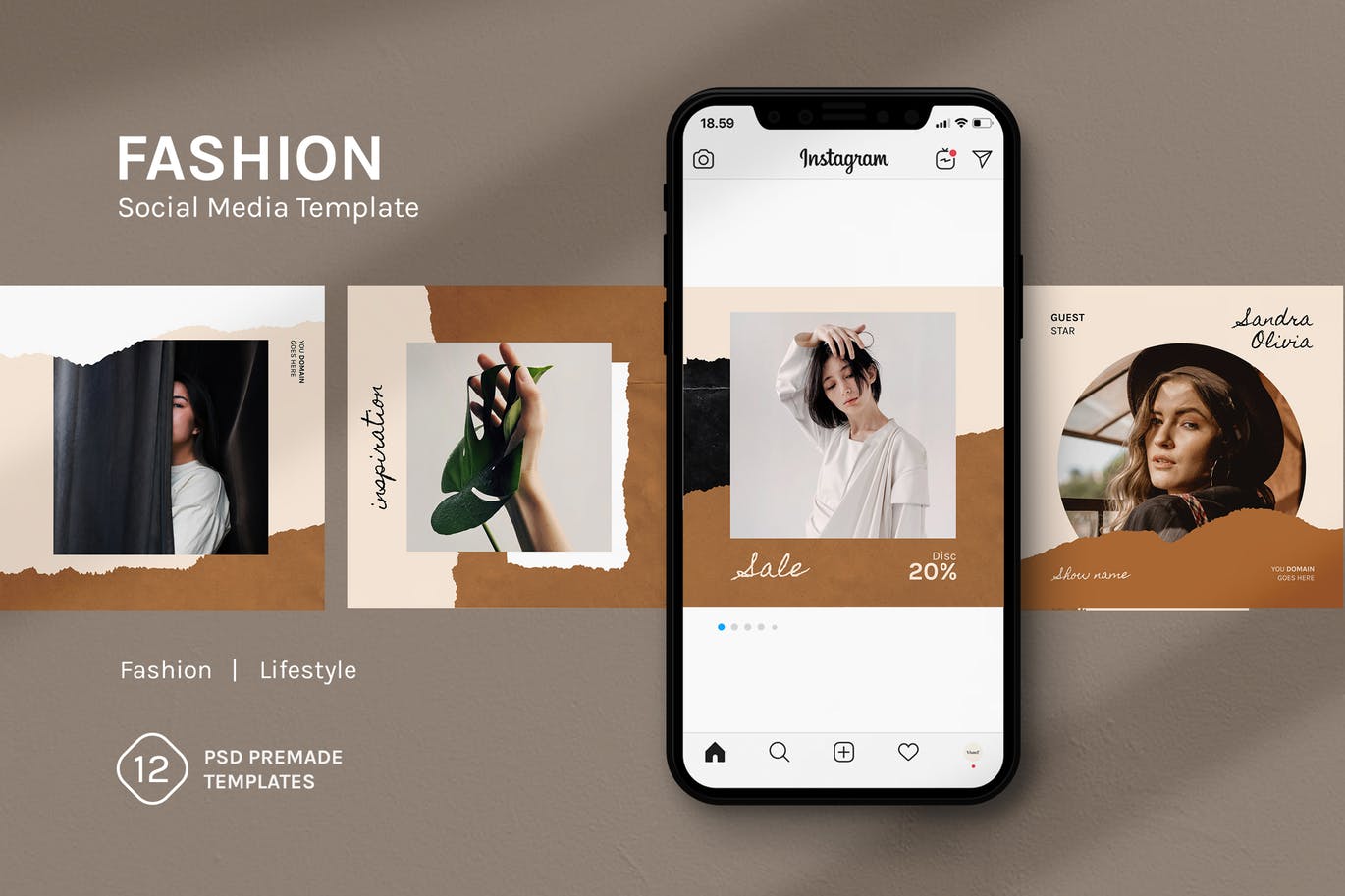 时尚高端专业的高品质优雅Instagram社交媒体banner海报设计模板