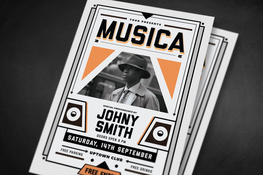 复古海报设计 Indie Music Flyer