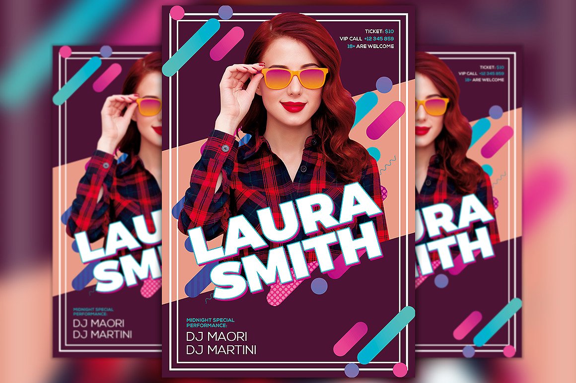 音乐海报模板 Pop Music DJ Flyer Template