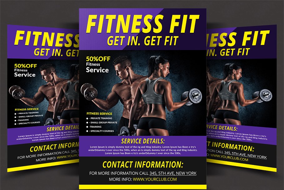 健身运动海报模板 Fitness & Sport Flyer