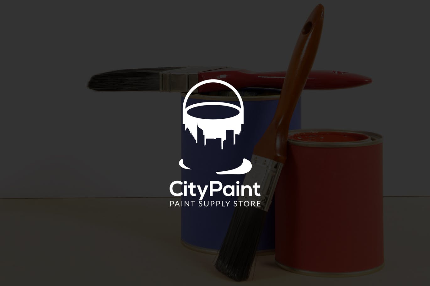 高品质的高端时尚正负形城市油漆涂料logo标志设计模板