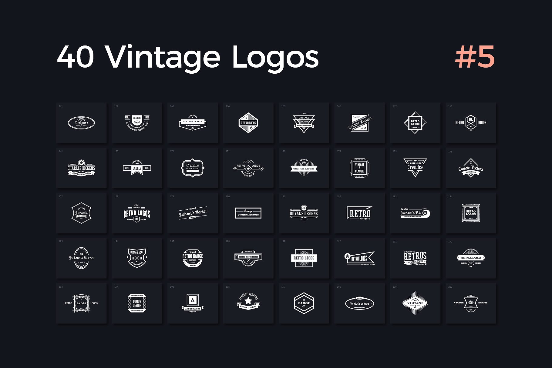 40个经典的logo设计模版 40 Vintage Logos Vol. 5