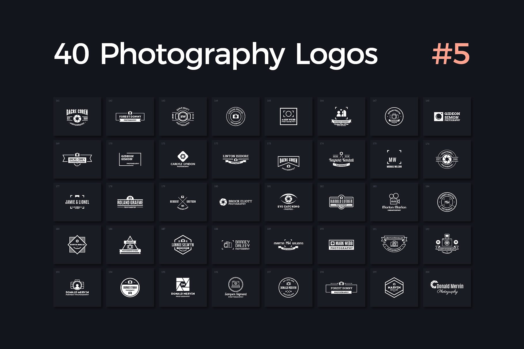 40个相片logo模版 V5 40 Photography Logos Vol. 5