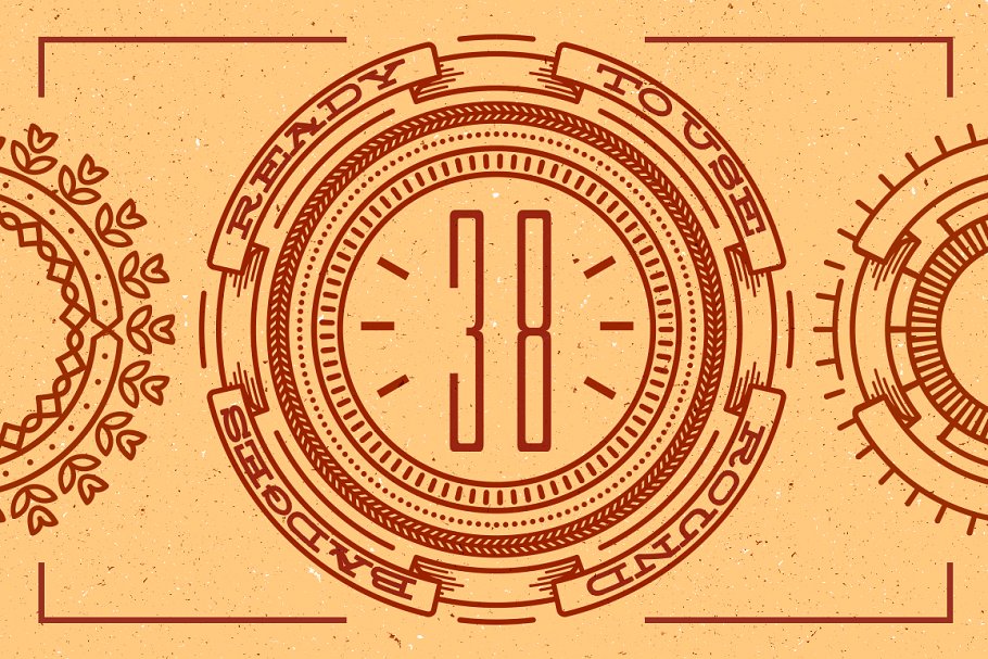 38个线型logo模版 38 Line Badges