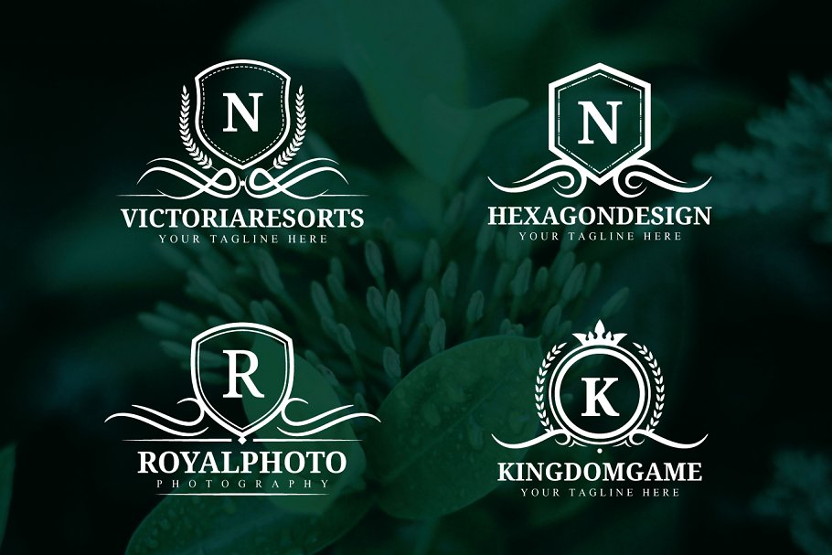 信封上的logo模版 Crest Logo Templates Bundle