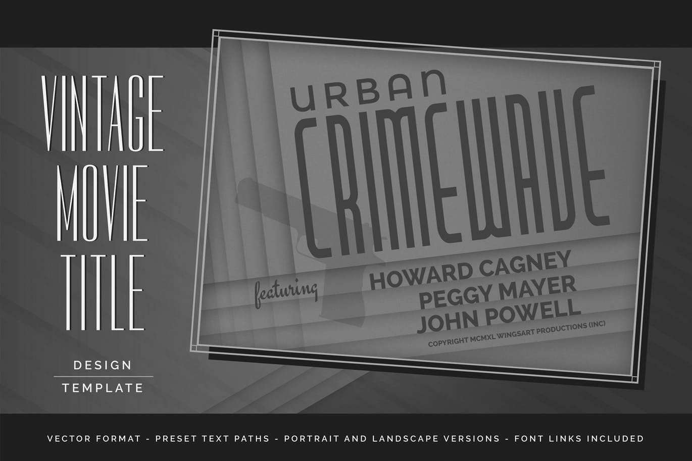 时尚稀有少见高端复古电影标题设计模板