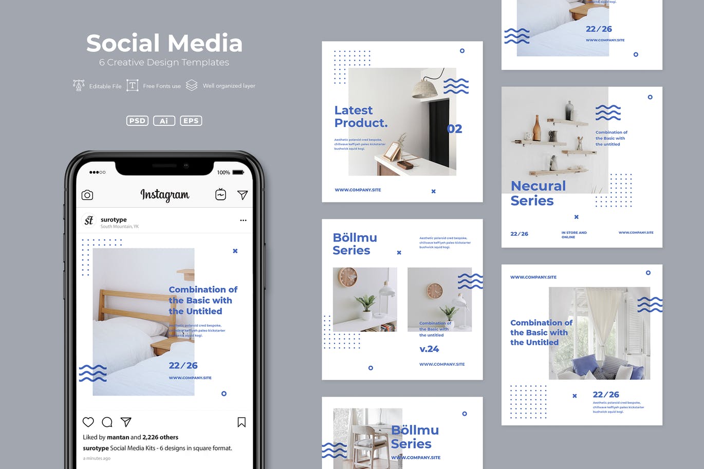 时尚简约高端新孟菲斯风格的ADL社交媒体banner海报设计模板 V23