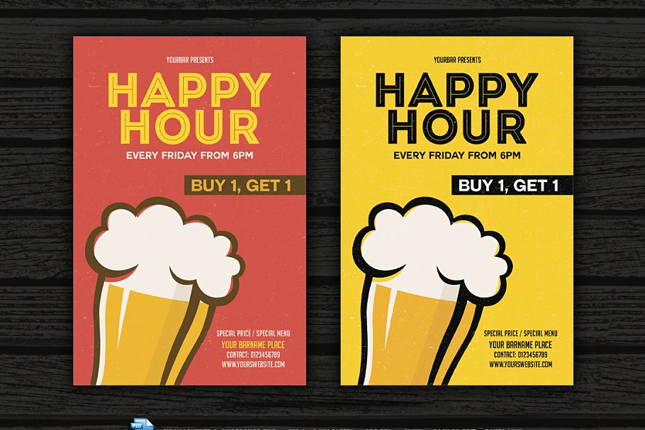 快乐时光传单制作 Happy Hour Flyer