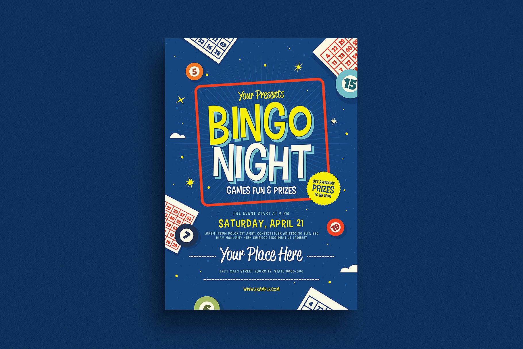 宾果之夜活动传单设计 Bingo Night Event Flyer