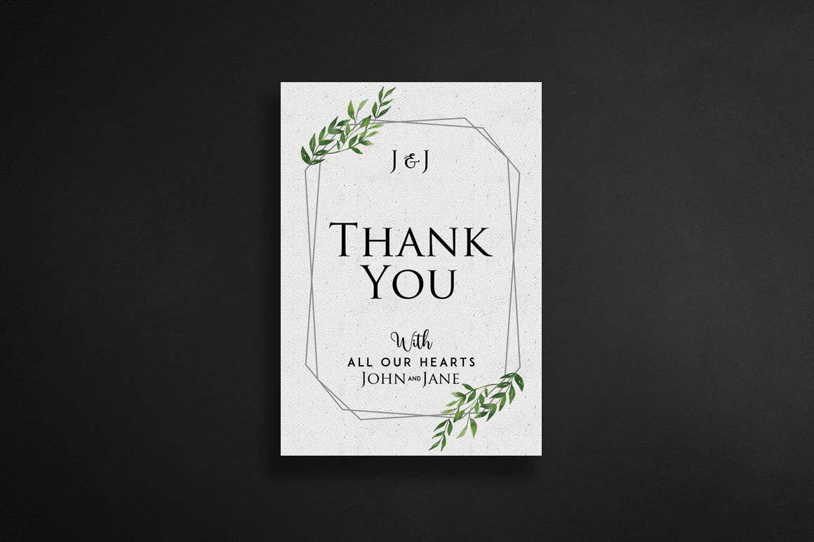 时尚高端花卉花朵植物婚礼邀请函海报设计模板传单设计