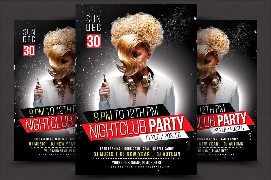 城市晚会宣传单模板 City Night Party Flyer