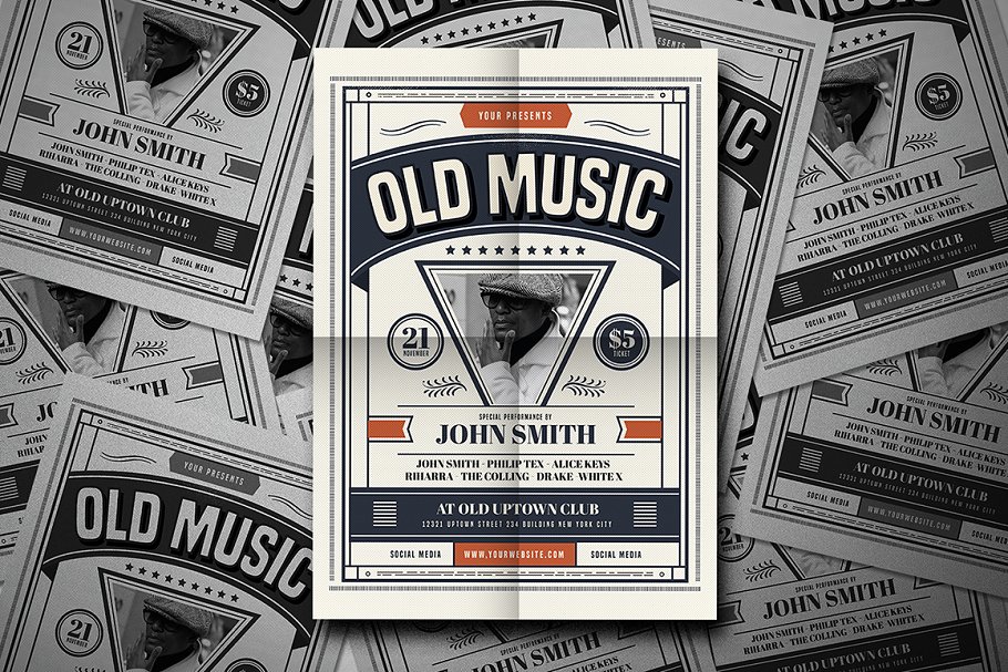 复古人物音乐海报设计 Old Music Flyer