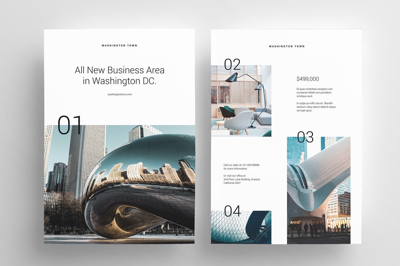 时尚高端简约商业商务CBD房地产宣传海报DM设计模板