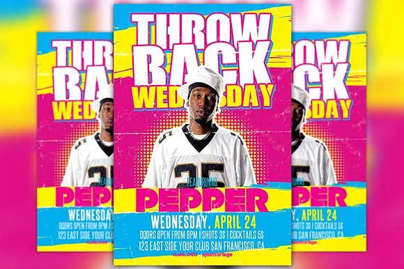 棒球比赛宣传海报 Throwback Wednesday Flyer Template