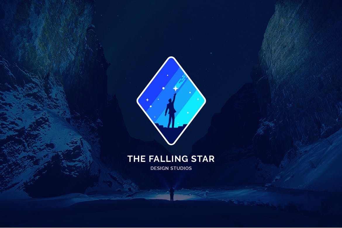 天空流星星空人物的高端时尚logo标志VI