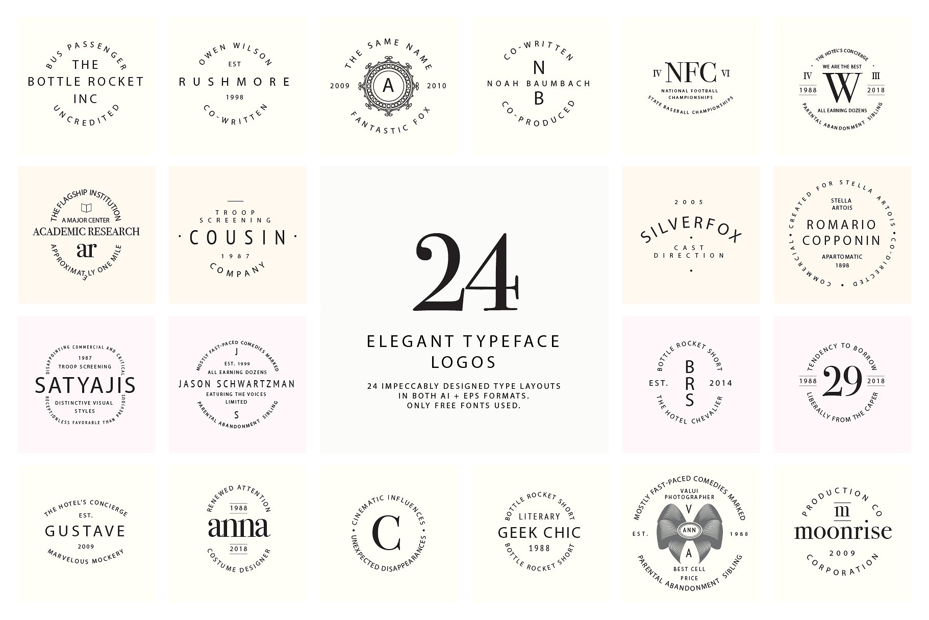 24款优雅高端的字体矢量标志下载[ai,eps,svg]