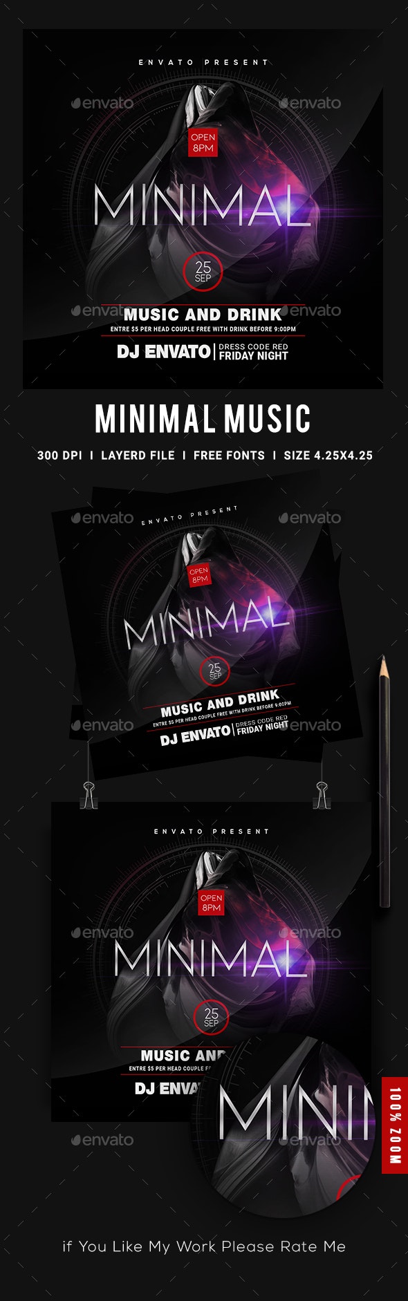 音乐会/DJ音乐派对传单设计模板