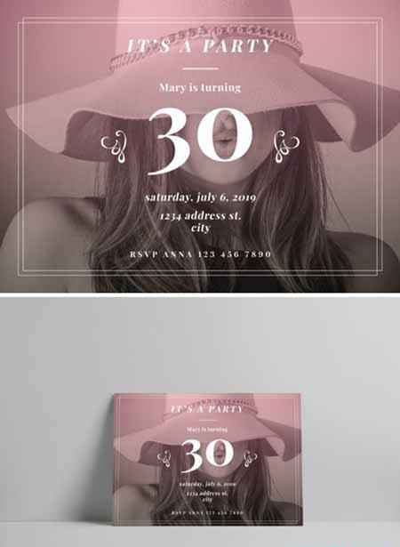 优雅的节日活动派对邀请函设计