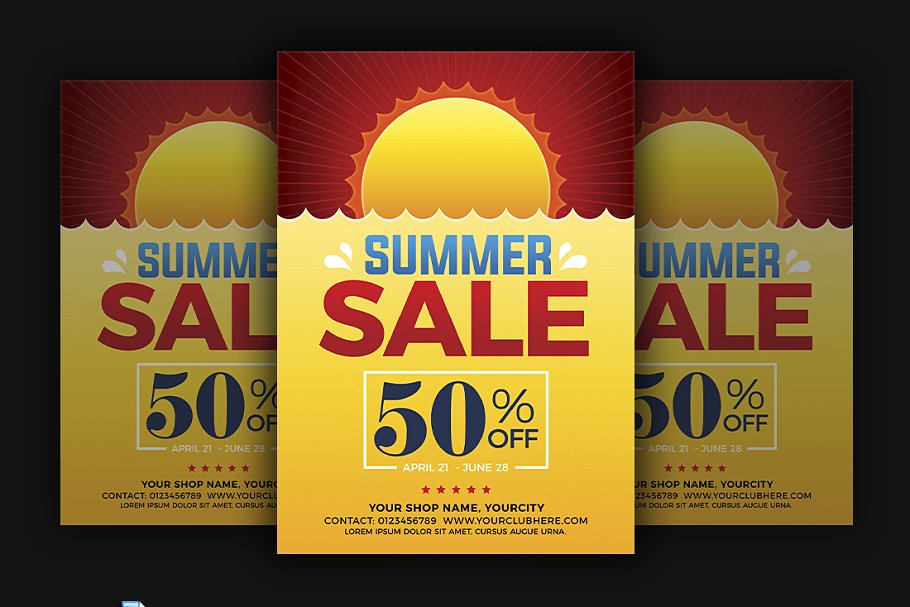 夏季促销海报设计模板 Summer Sale Flyer Poster
