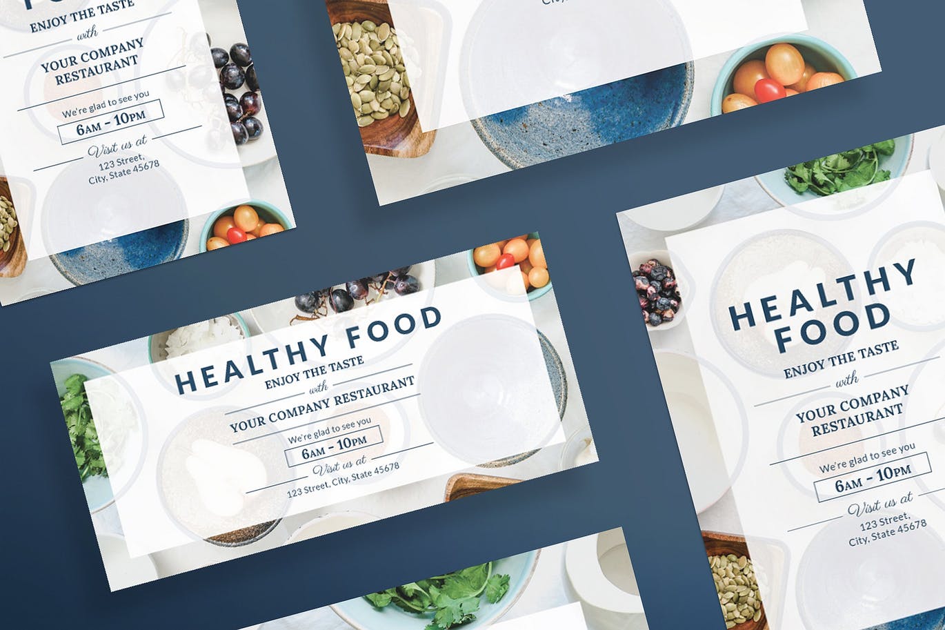 时尚高端简约好用的健康食品传单和海报设计创意海报宣传单模板