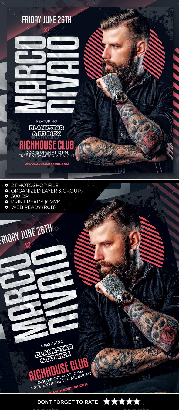 DJ音乐派对/音乐会活动宣传传单设计