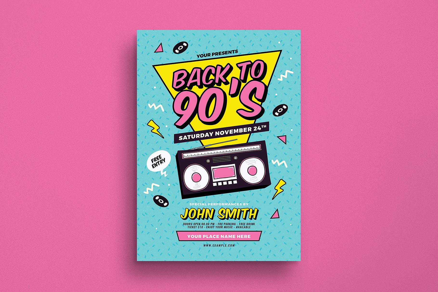 回到90年代的活动传单制作 Back to 90’s Event Flyer