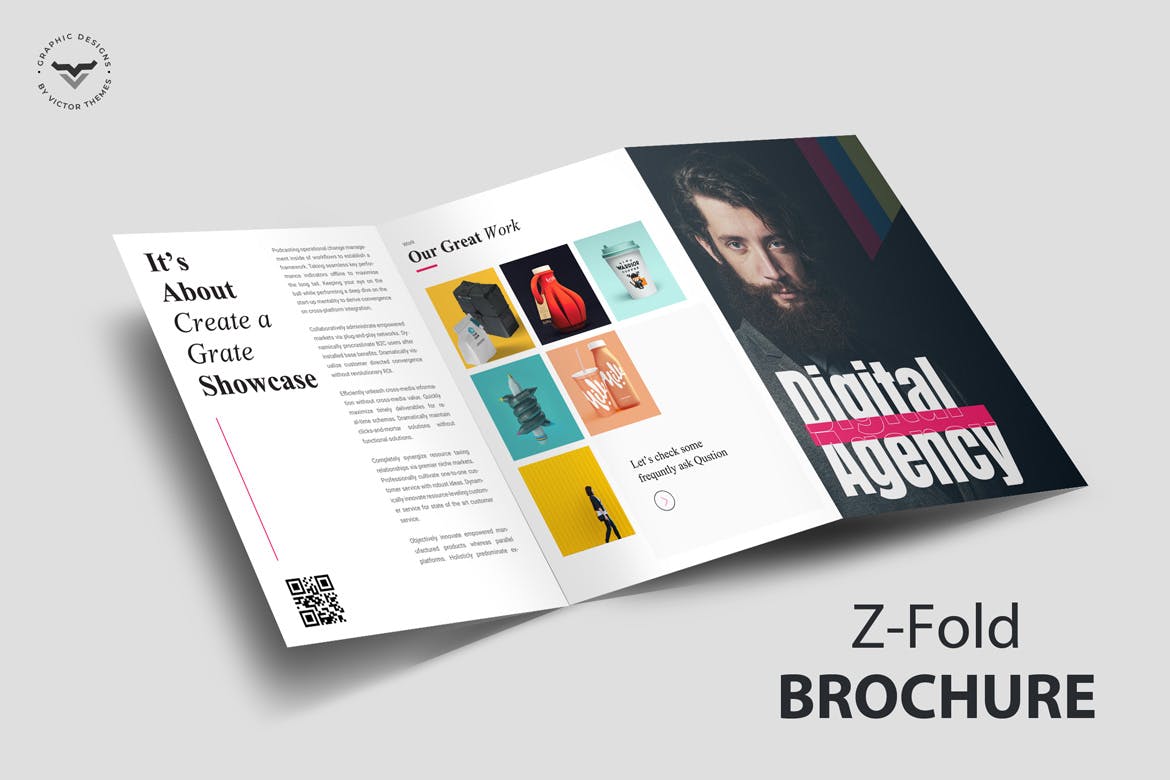 时尚高端高品质的三折页设计模板画册海报传单设计宣传单模板