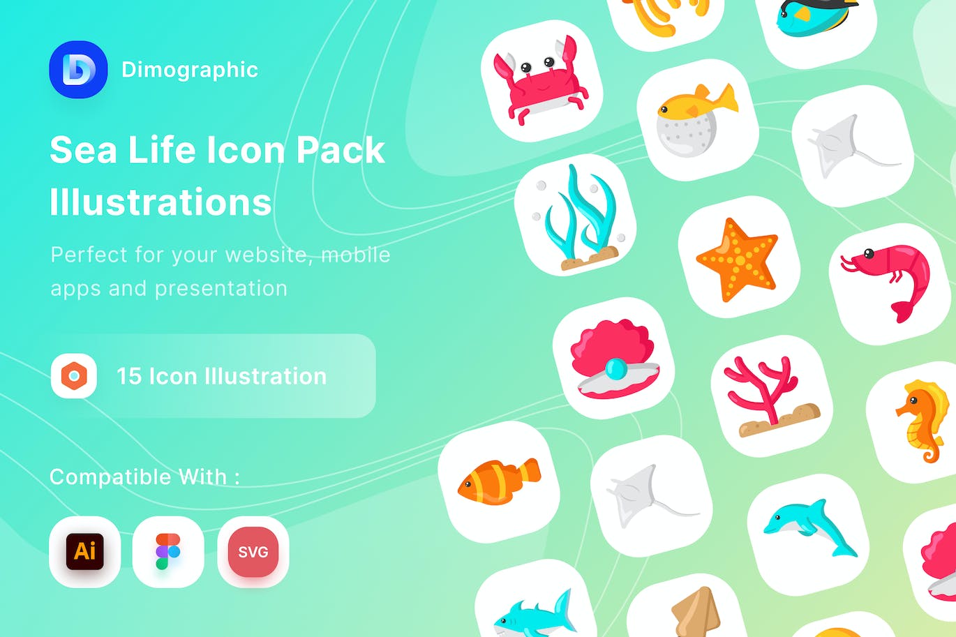 海洋元素矢量图标