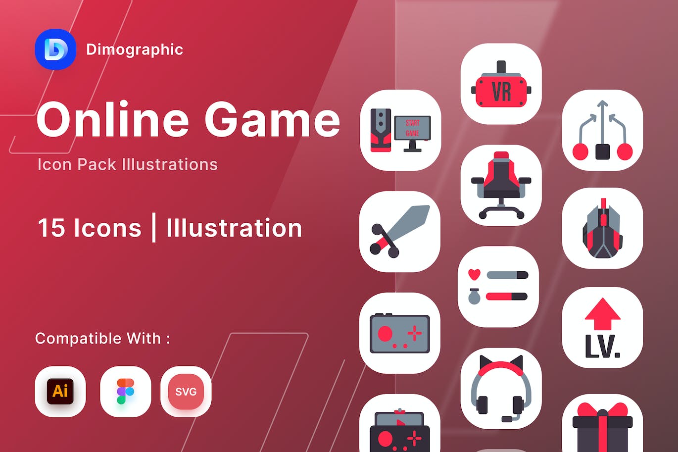 在线游戏矢量图标