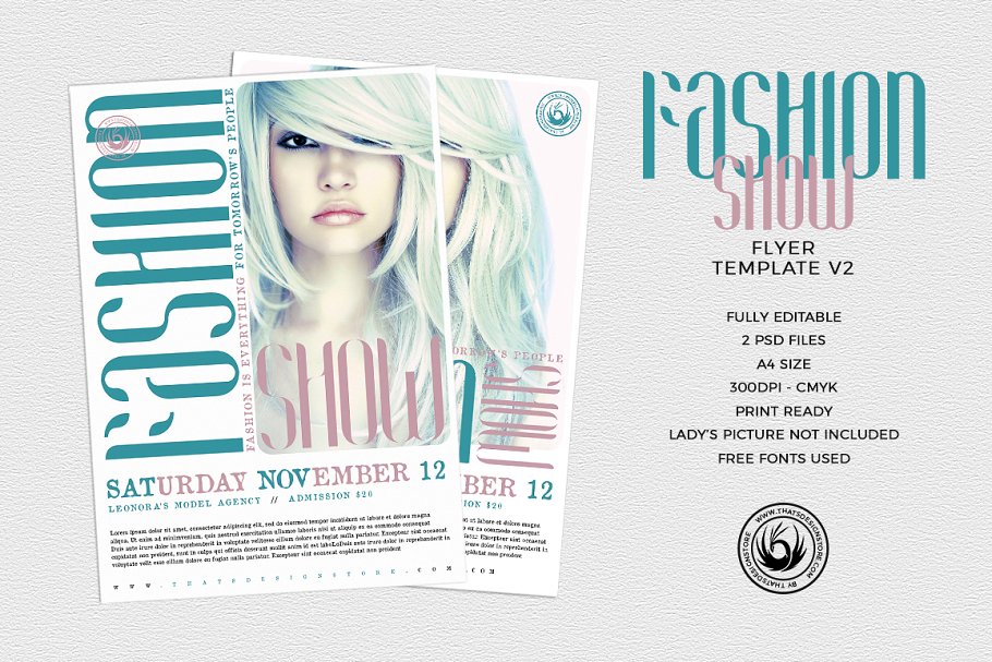 时尚海报设计模板 Fashion Show Flyer PSD V2