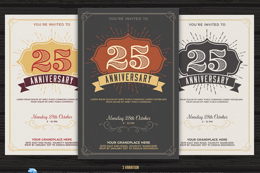 周年庆海报制作模板 Anniversary Party Flyer