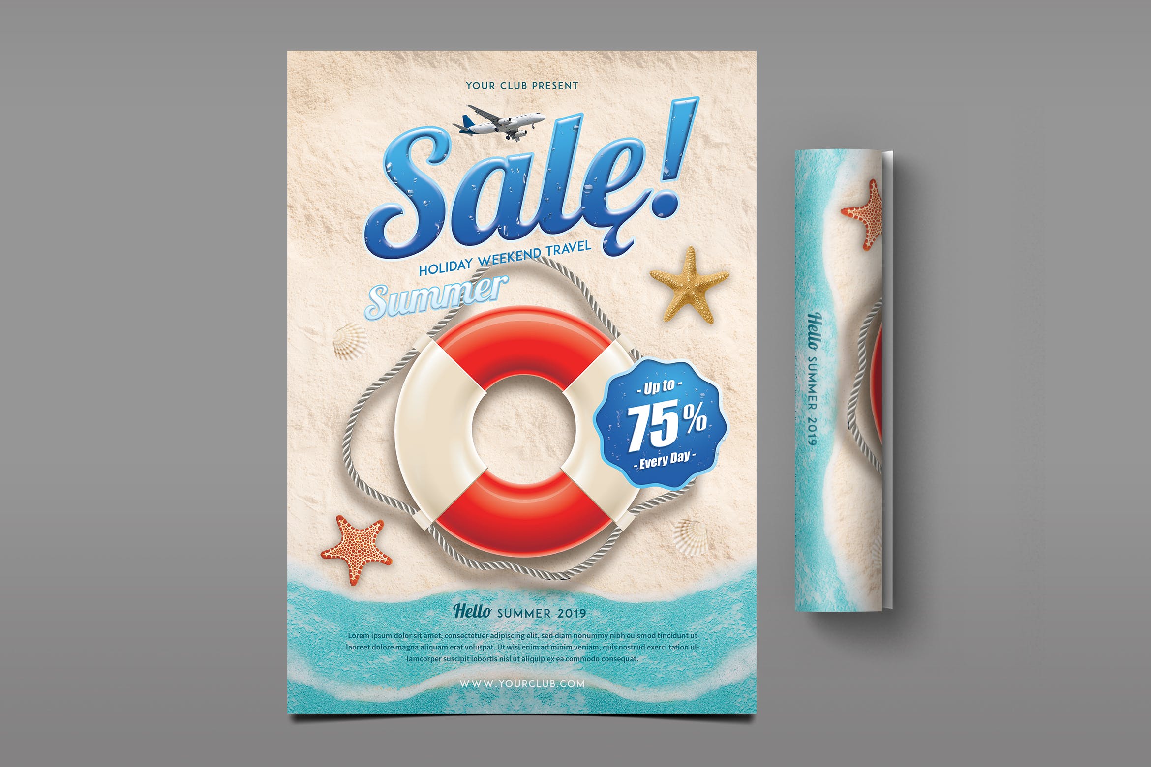 游泳圈创意泳池广告PSD模板下载 海报设计 创意海报