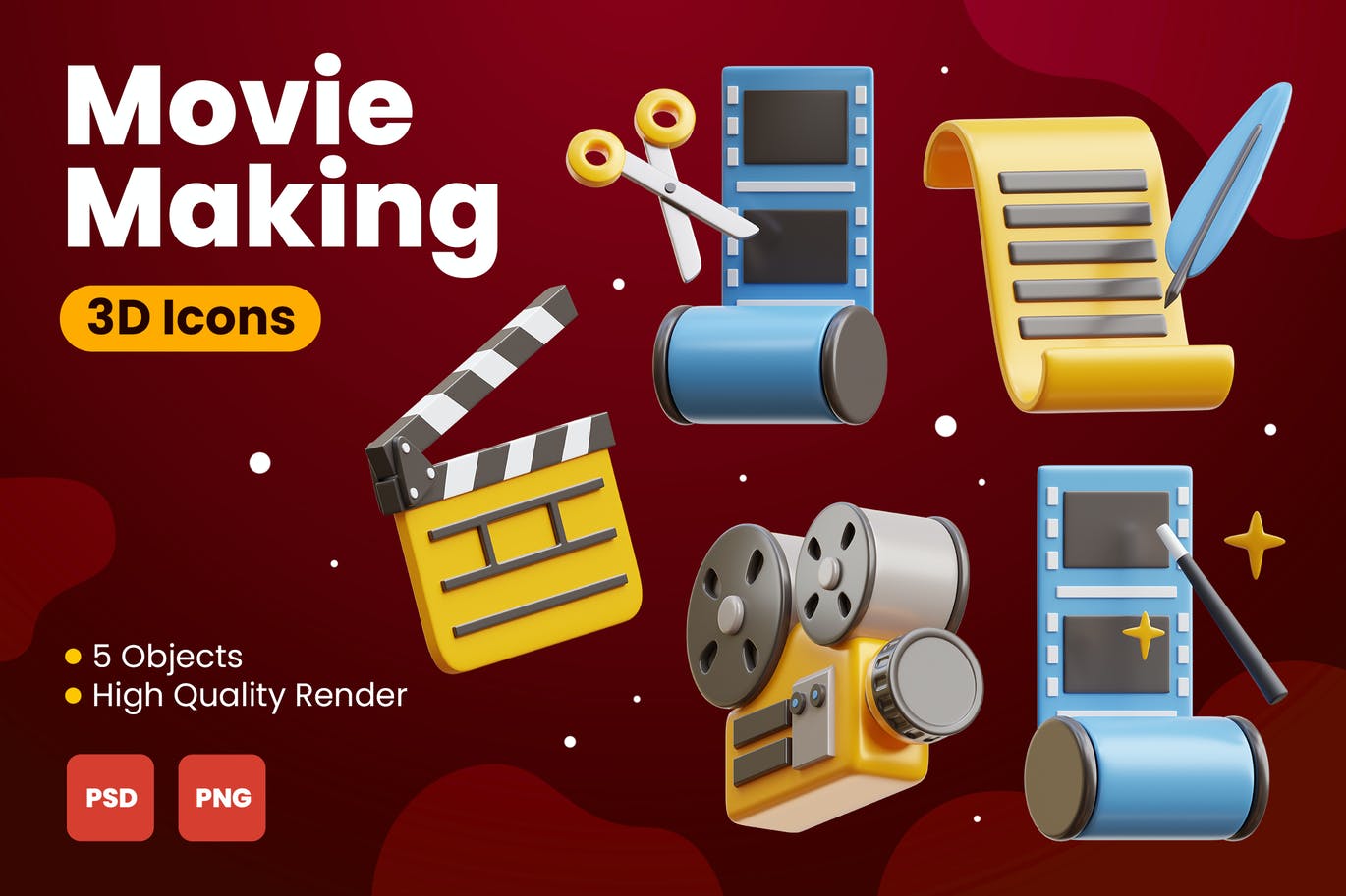 5个电影制作3D概念模型插画