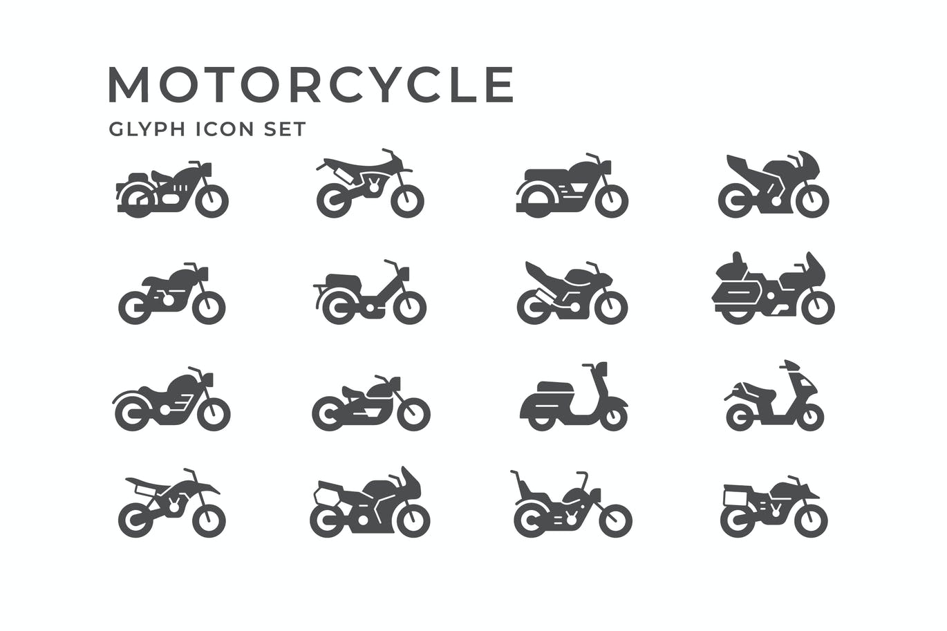 摩托车描边矢量图标