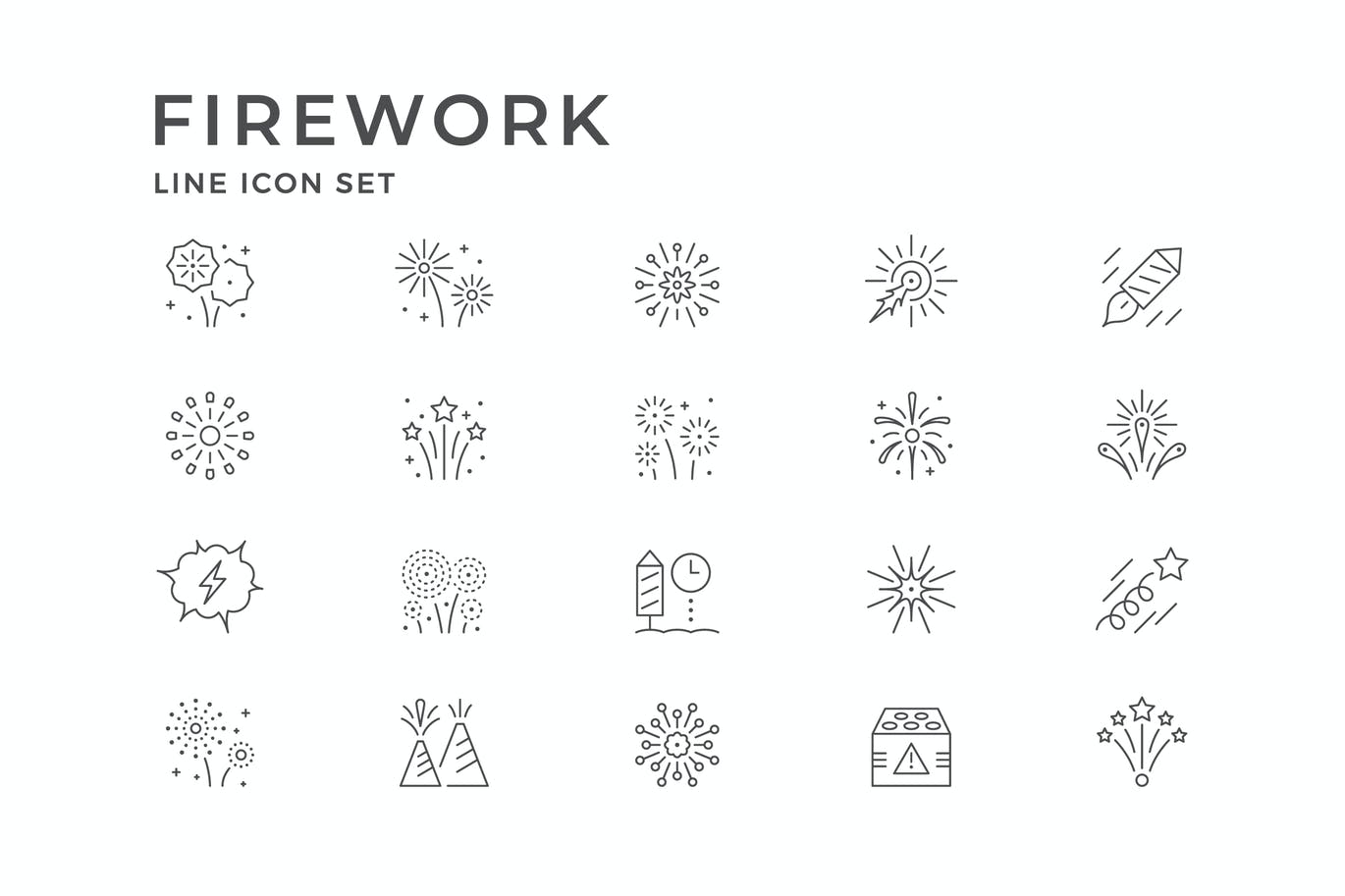 线条风格烟花图标