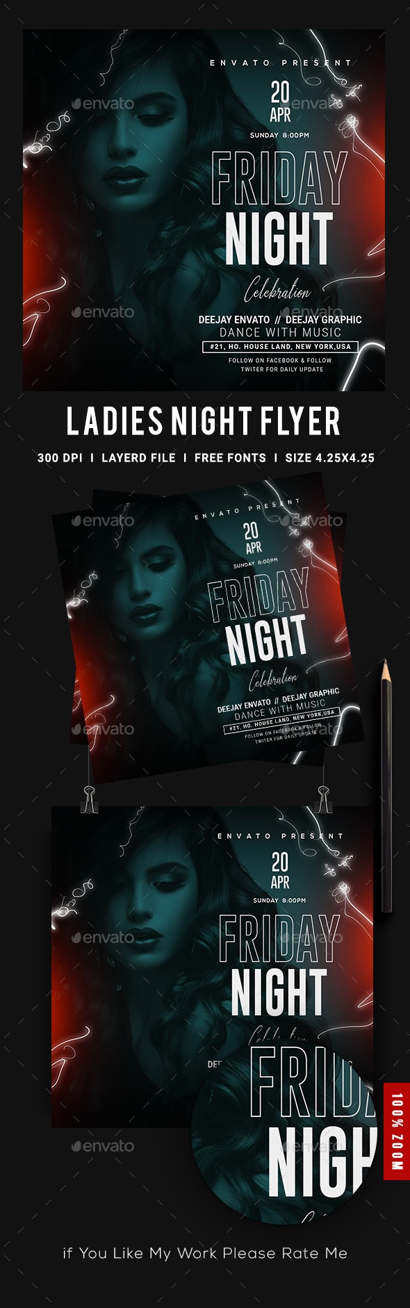 性感女士夜总会派对传单设计